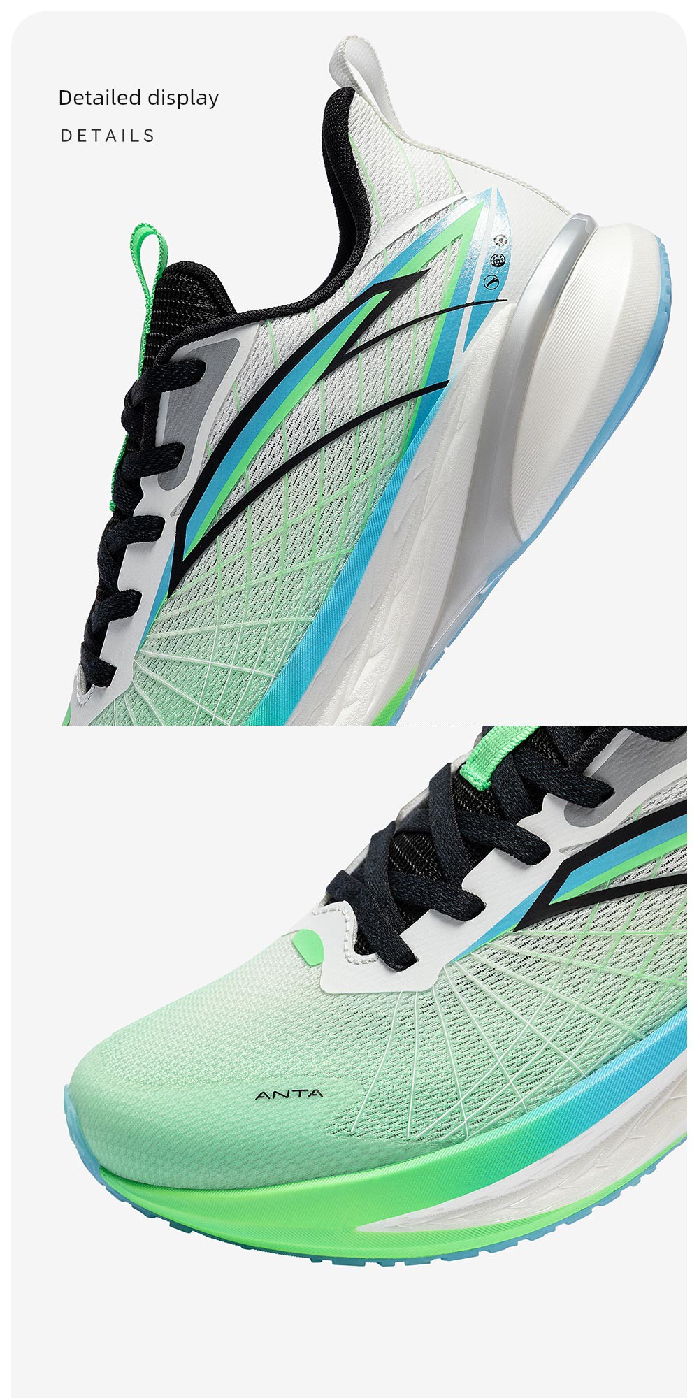 Anta Children's Wave 4 Running Shoes 2026 Summer New Breathable Professional Physical Test Running Shoes for Boys and Girls Youth Shoes — 25
