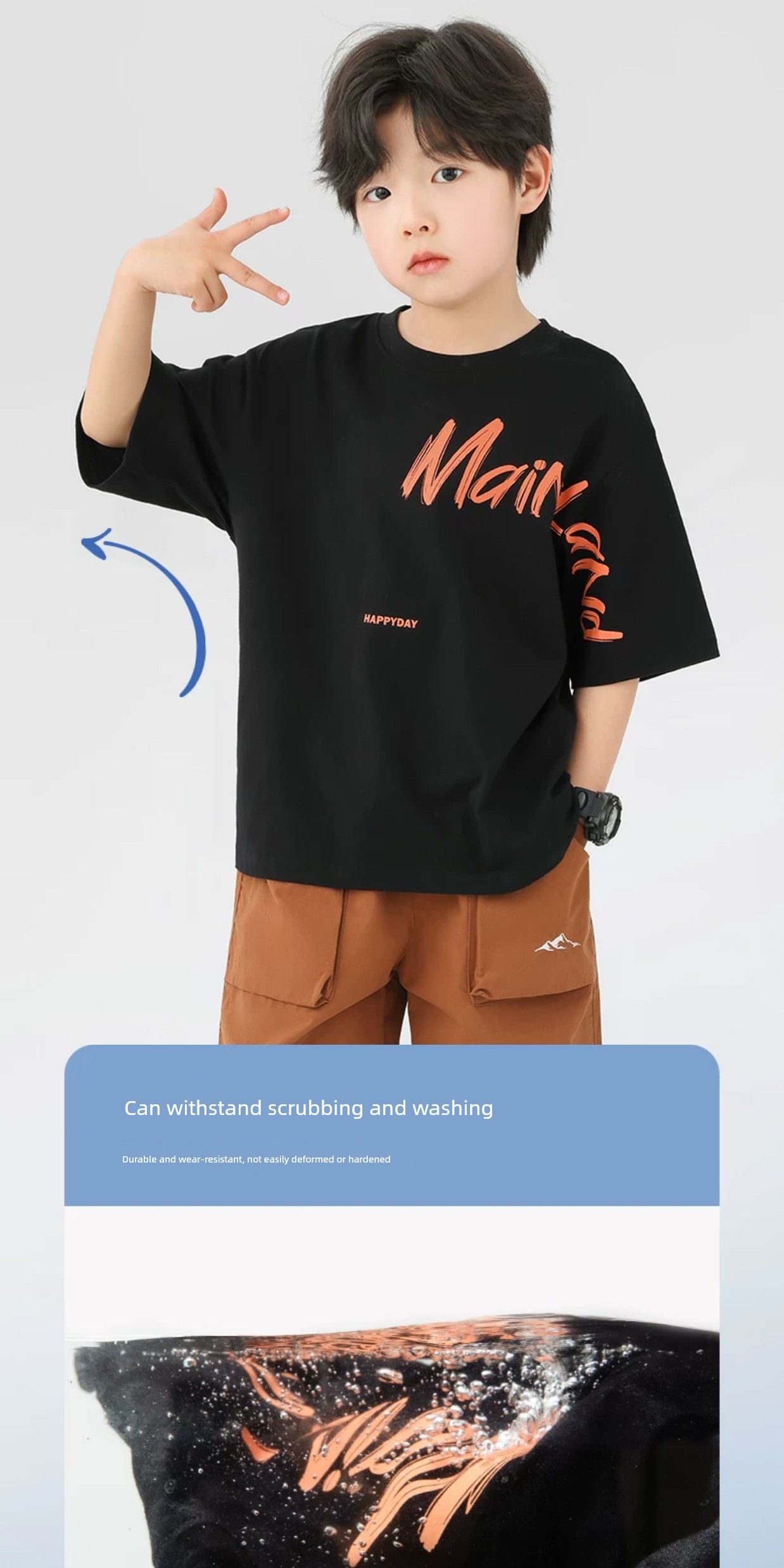 Left West Short Sleeve Cool Boy Cool Handsome Children's Summer Clothing — 10