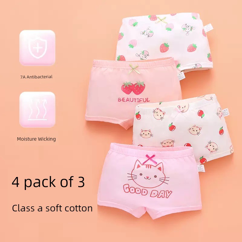 Children's Underwear for Girls, Pure Cotton Baby Boxer Shorts, Mid-To-Large Children's 100% Cotton Shorts for Girls That Don'T Pinch the Buttocks — 7