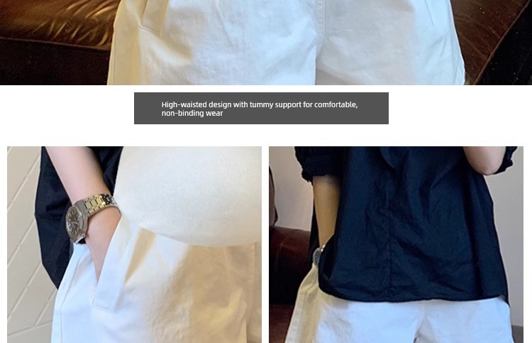 Maternity Pants, Summer Thin Style, Petite Denim Wide-Leg Shorts, Loose Fit, Large Size Casual Leggings, Summer Wear — 10