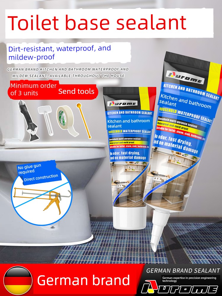 Toilet Bowl Bottom Fixed Sealant Toilet Toilet Edge Base Silicon Sealant Water Leakage and Mildew Proof Kitchen and Bathroom
