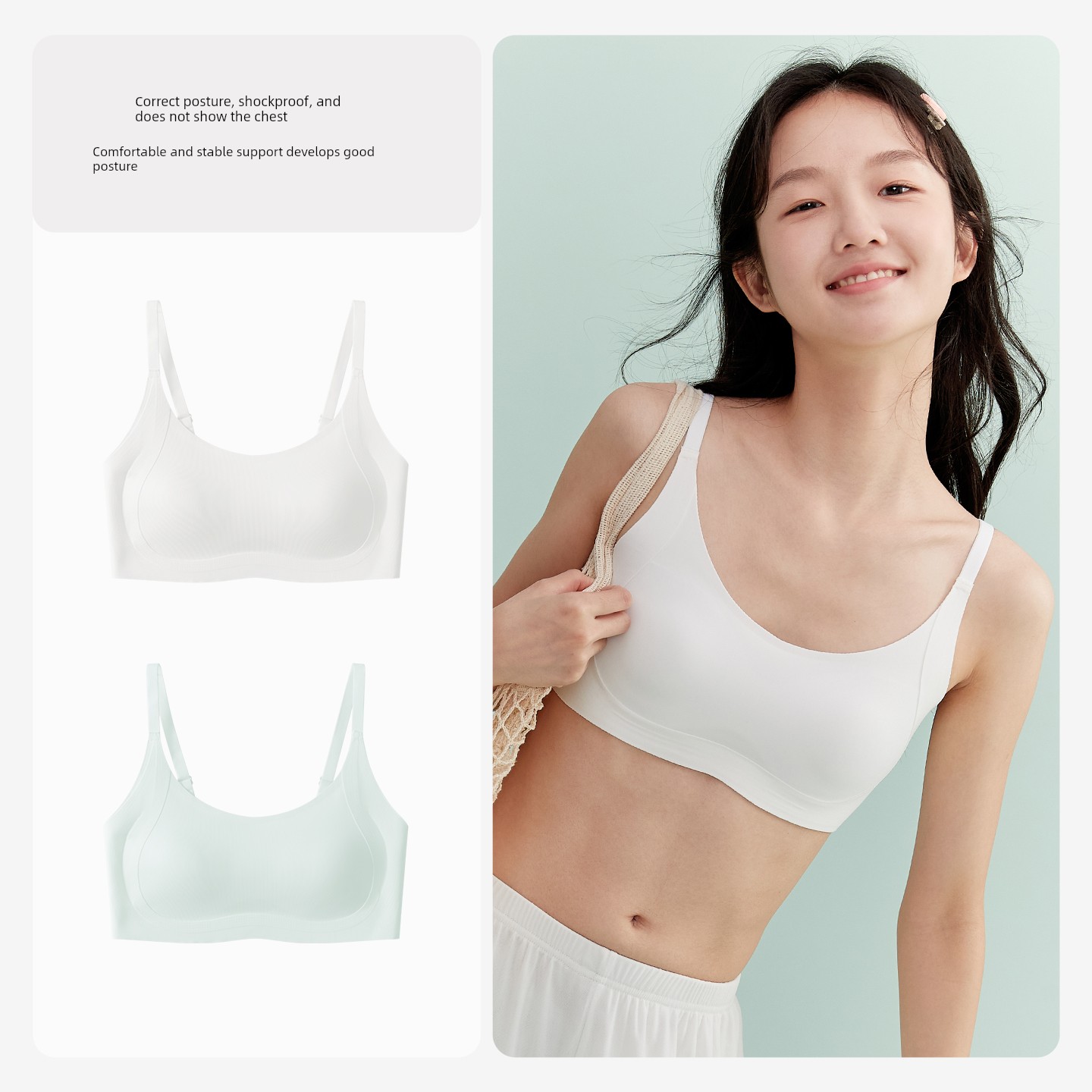 Coco Smart Girls' Bras for Junior High School Youth Development Period, Teenage High School Sports Bras — 8
