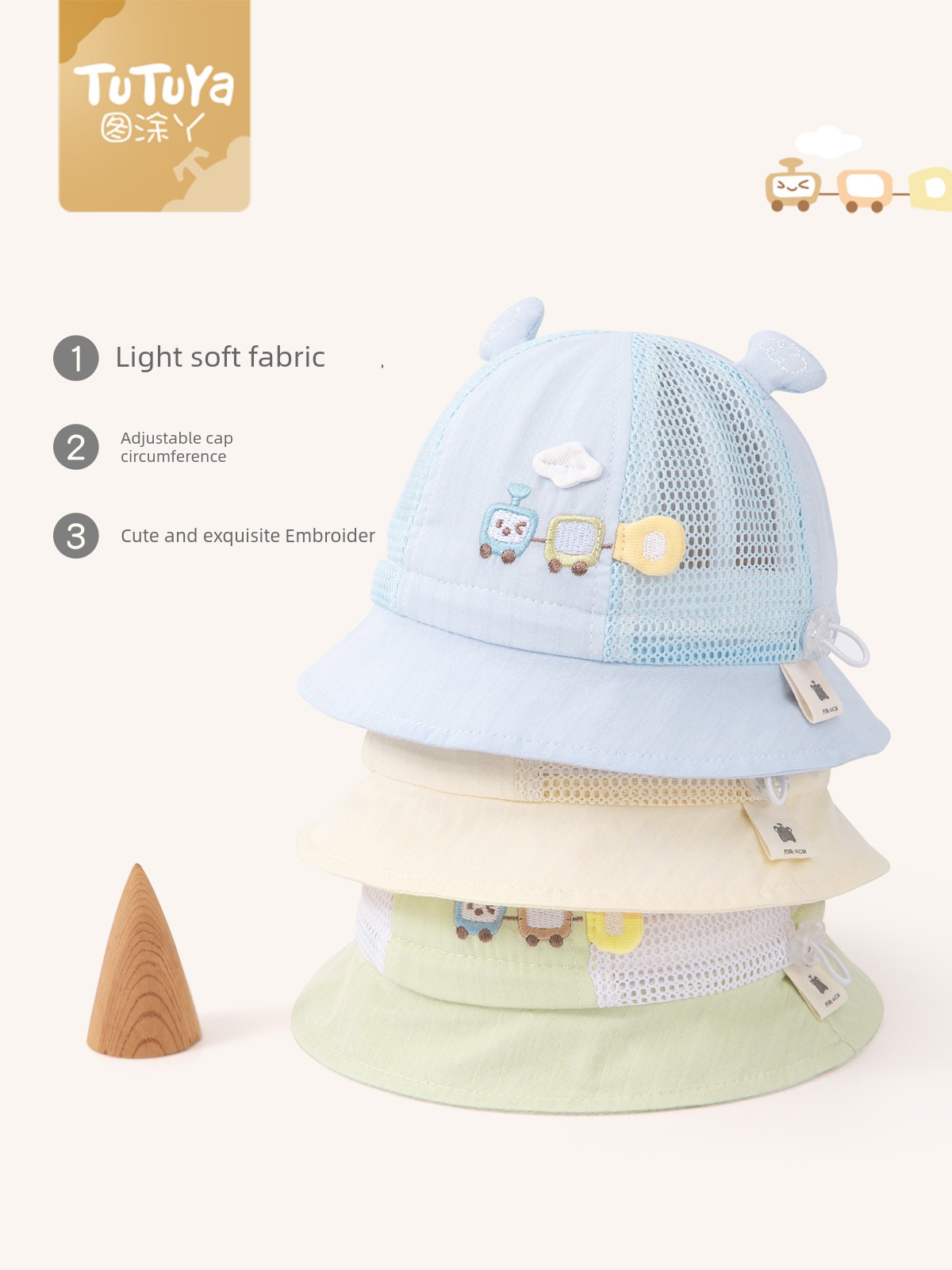 Baby Hat Thin Summer Baby Boy Sun Protection Hat Newborn Small-Month Sun Hat Outing Infant Bucket Hat — 2
