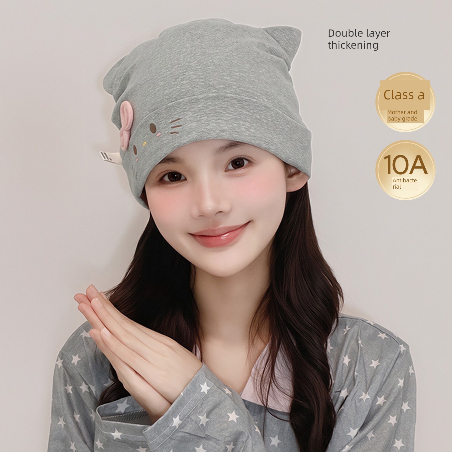 Jq Jingqi [Ruffled Edge] Summer Thin Maternity Hat Single Layer Floral Large Head Circumference Pregnant Women's Hat Windproof Forehead Protection — 2