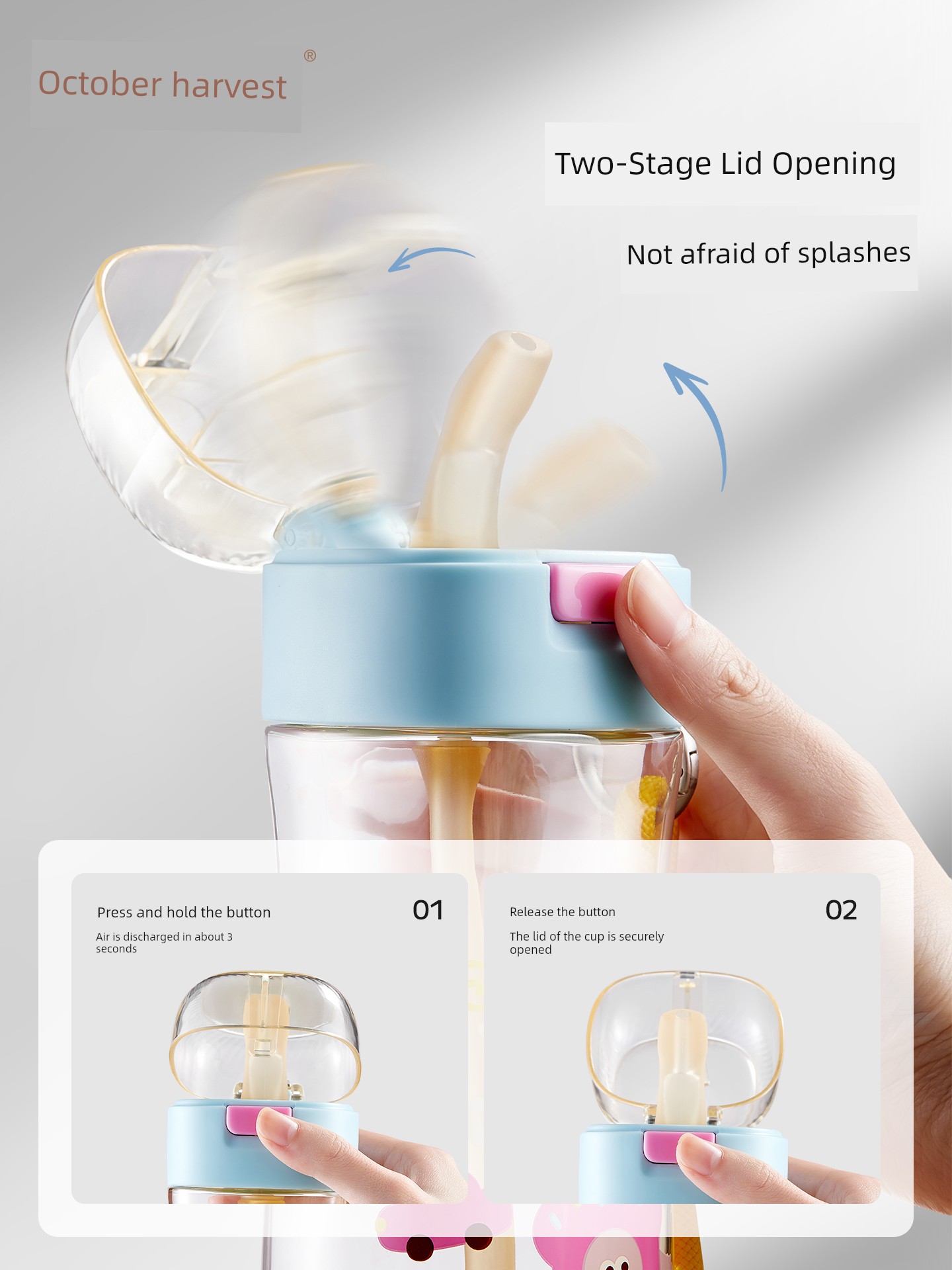 October Crystal Maternity Straw Cup for Labor and Delivery, Gravity Ball Ppsu Adult Maternity Postpartum Special Water Cup — 3