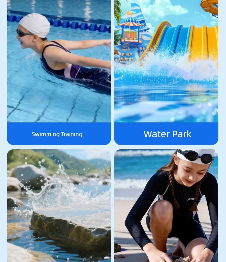 Children's Swimsuit Girls' Long-Sleeved Long-Pants Split Sun-Protective Quick-Dry Skin-Friendly High-Elastic Hot Spring Vacation Training Swimming Set — 14