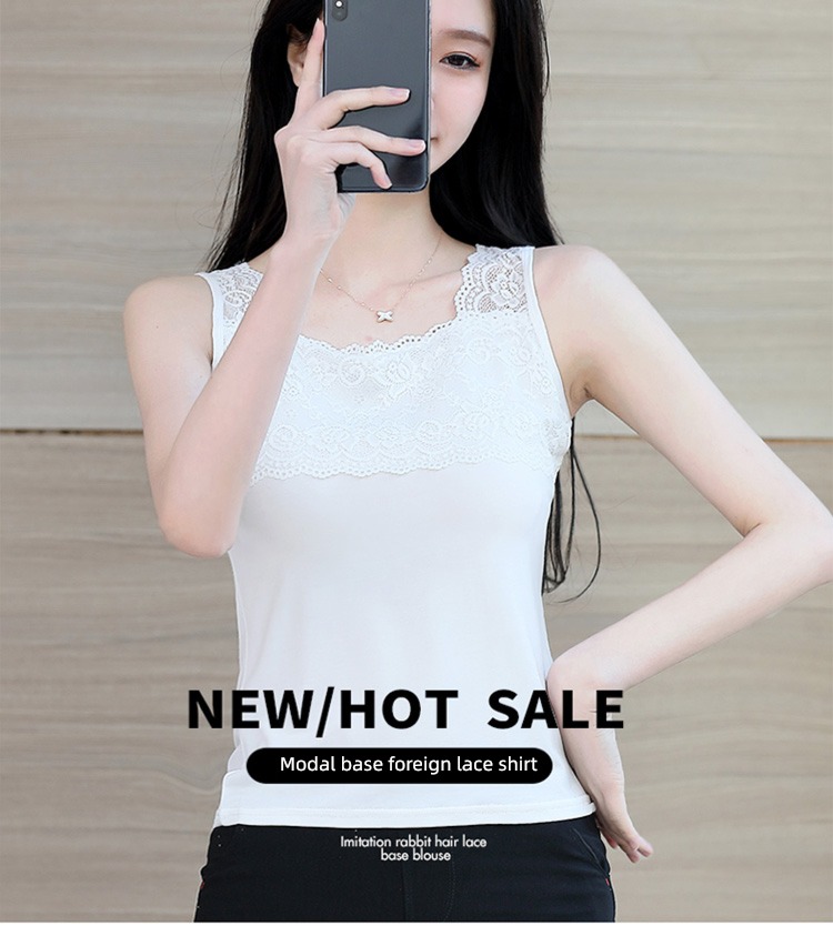 modal  Self-cultivation Inner lap Wear out Black and white vest