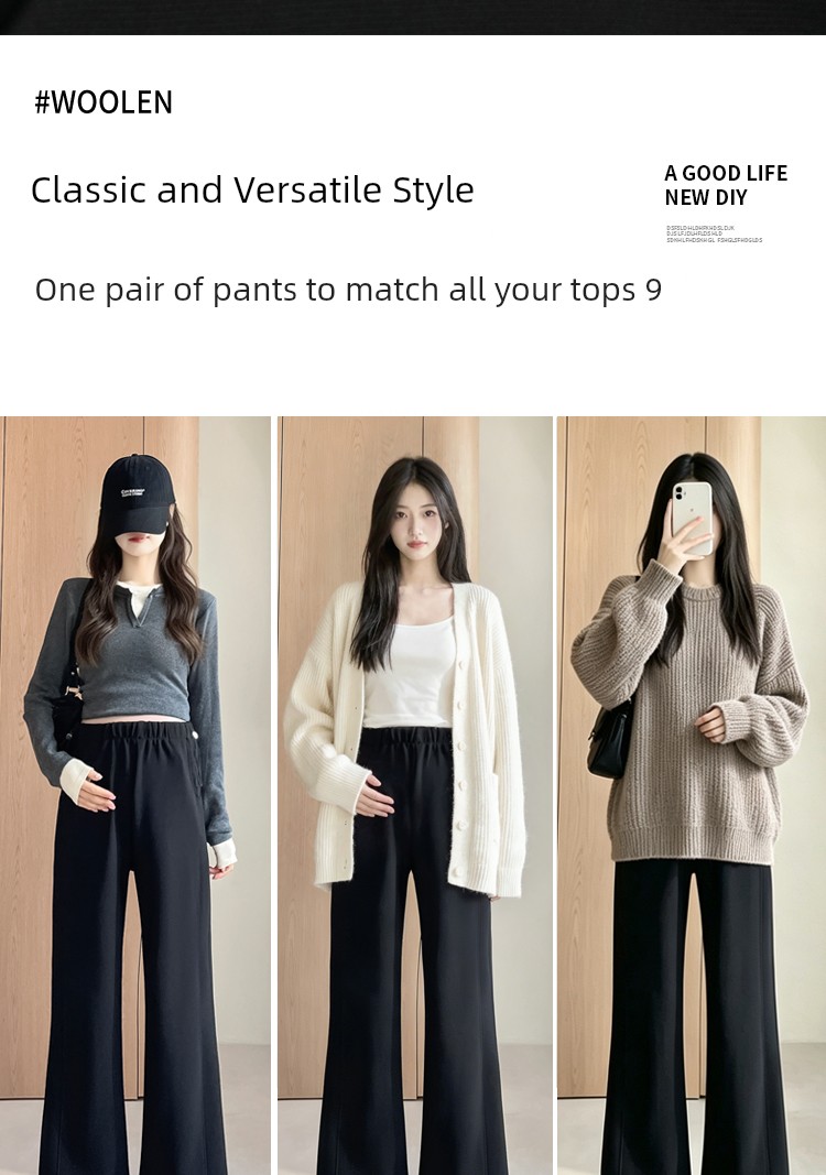 Maternity Pants for Autumn and Spring, Thin Style for Outerwear, Non-Tight on the Belly, Petite Size, Suit-Style Flared Pants, Narrow Version, Slightly — 6