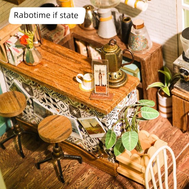 Ruoshi DIY art house can be assembled as a model handmade micro-landscape small house literary Simon time coffee