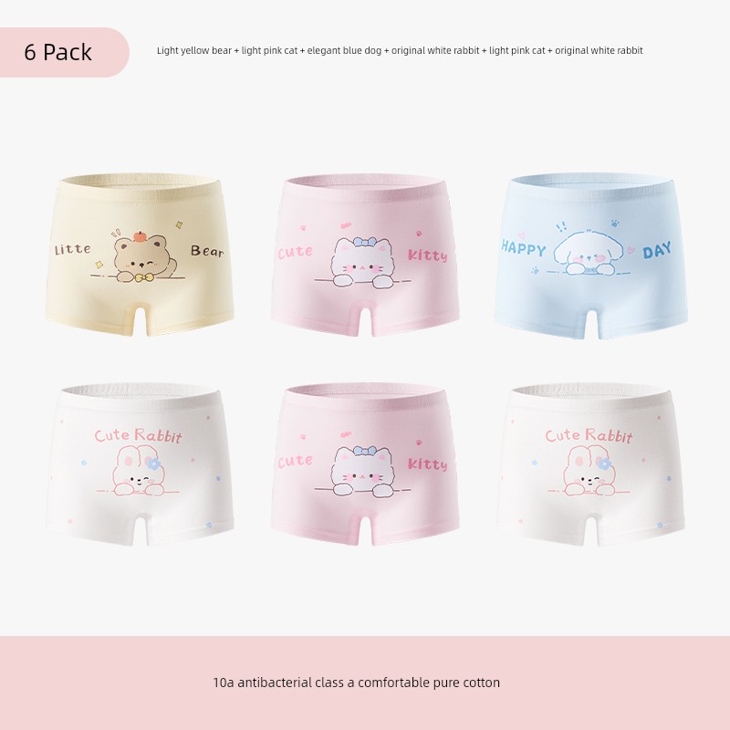 Children's Underwear for Girls, Pure Cotton, Class A, Baby-Sized, Full Flat Four-Corner Style, Suitable for Medium and Large Kids, Does Not Pinch the — 7