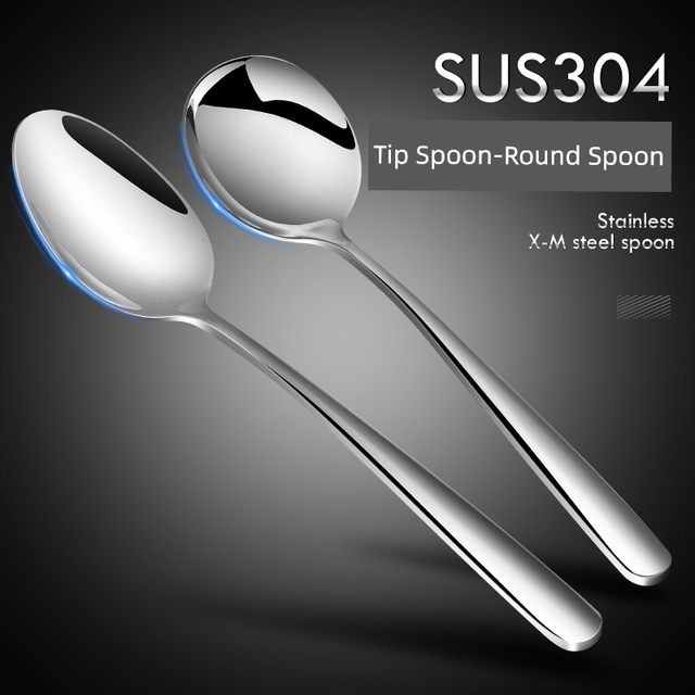 304 stainless steel thickened spoon spoon spoon meal soup spoon western food spoon long handle tableware for adults