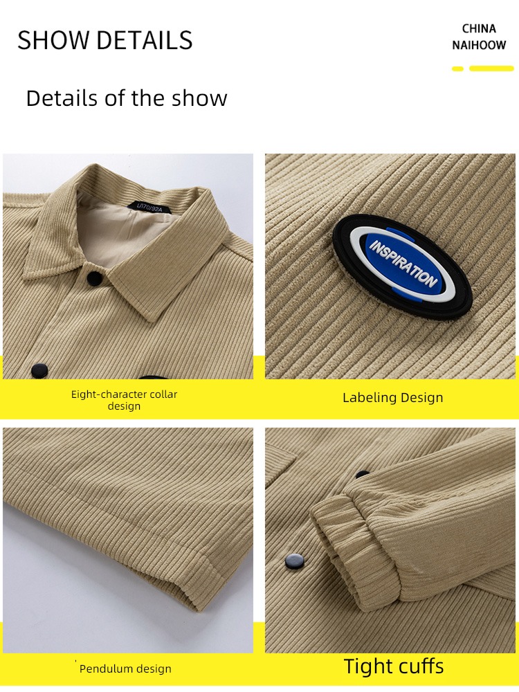 Chaopai corduroy Spring and Autumn work clothes Jacket loose coat