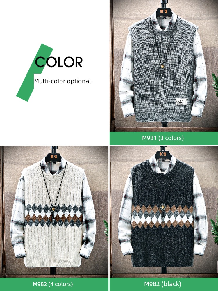 Autumn and winter knitting vest Academic atmosphere sweater Vest