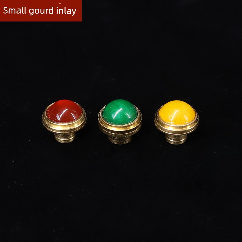 Hand-Twisted Small Gourd with Inlaid Lid, Copper Cap Accessory Without Spout, Gourd Accessory with Inlaid Lid That Can Be Rotated