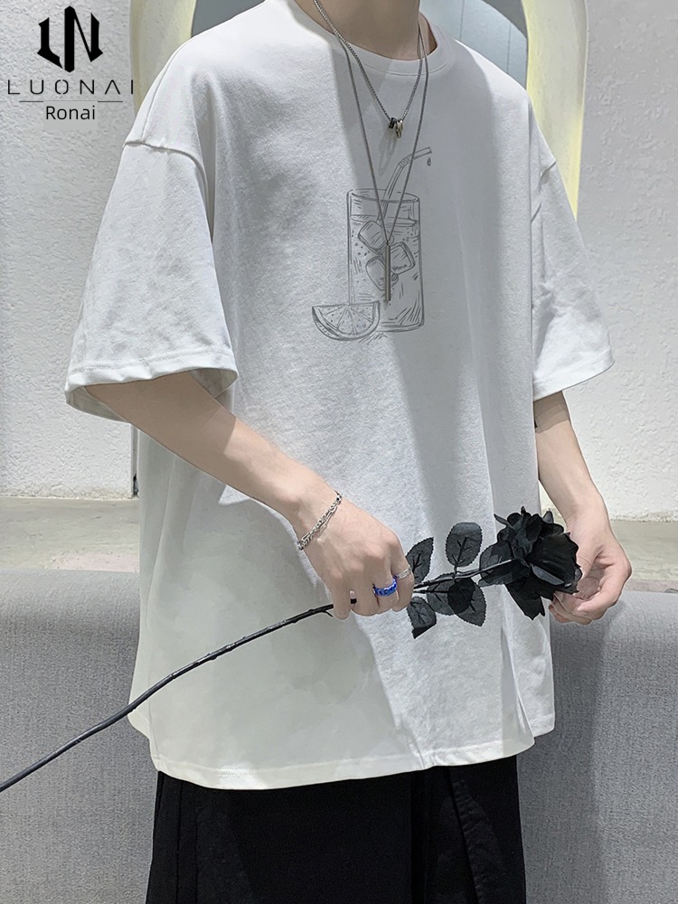solar system trend Big size leisure time jacket Short sleeve T-shirt