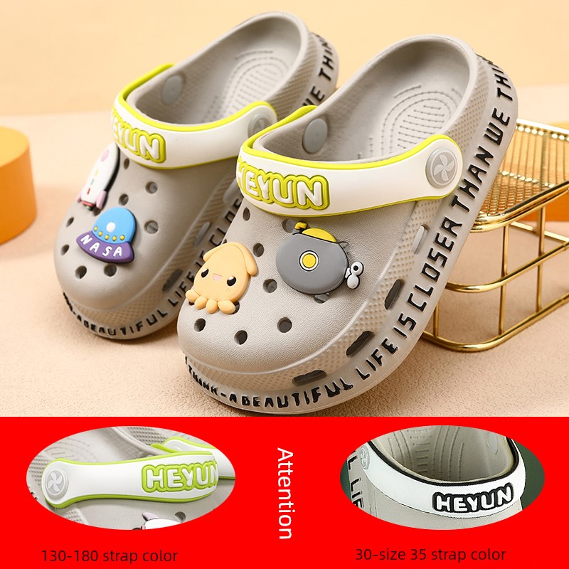 Boys Sandals Children's Hole Shoes Outdoor Non-Slip Bear Girls' Slippers Child Baby Closed Toe Summer Children's — 6