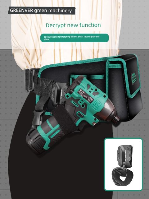 Green Forest Tools and Waist Bag Electrician Sturdy, Durable, Portable, Small Storage and Repair Wear-resistant Multi-function Bag Hanging Special