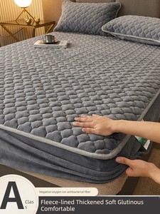 Milk Velvet Quilted Fitted Sheet Cover, Winter Fleece Bed Cover, Mattress Protector, 2025 New Thickened Bed Sheet Cover