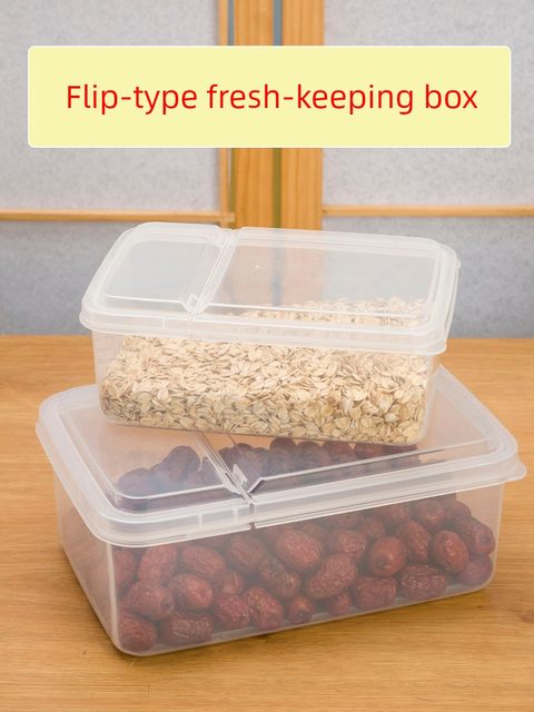 Flip-type storage box half-open plastic fresh-keeping box supermarket stall display box fruit refrigerator seal box kitchen