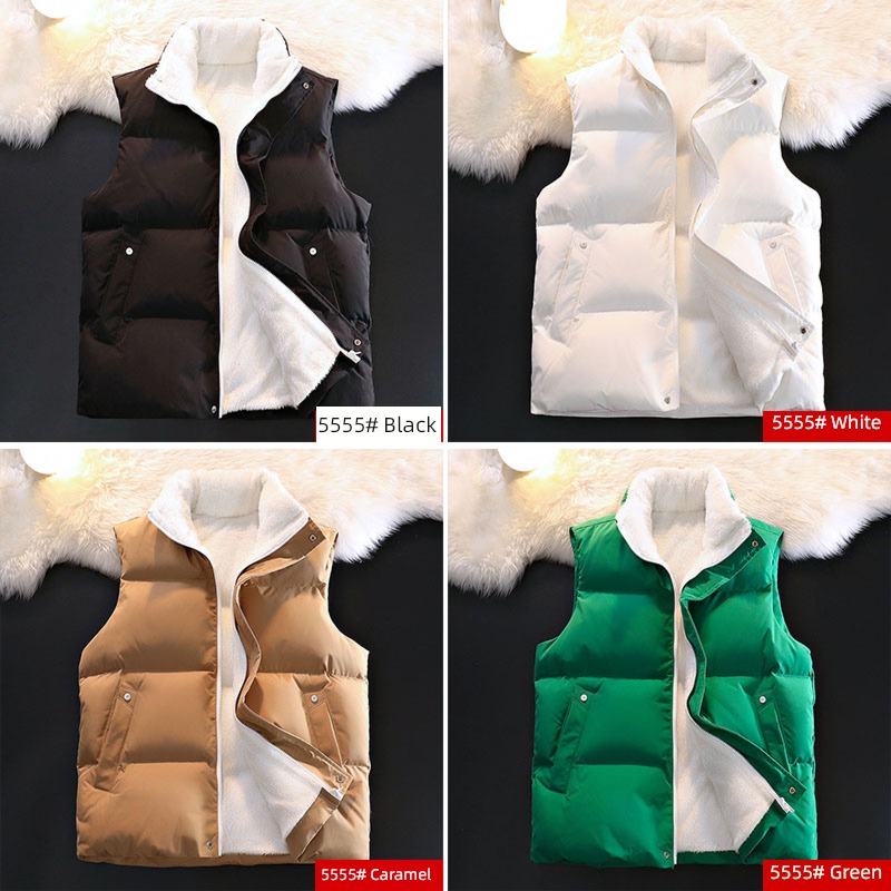 NGGGN Lamb cashmere Vest man vest Autumn and winter Plush thickening Winter money men's wear waistcoat Down cotton Vest