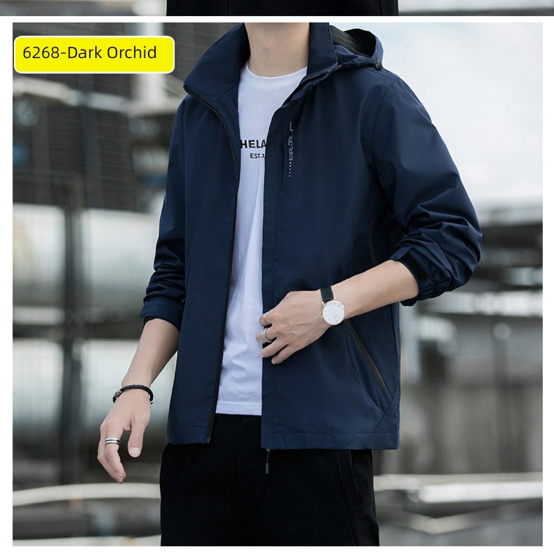 Romon autumn Hooded motion leisure time man loose coat