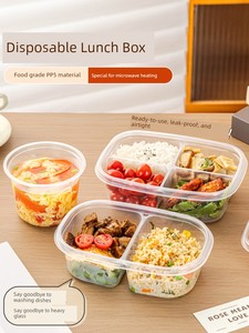 Lunch Box Microwave Heating Disposable Lunch Box Food Grade For Home Plastic Sealed Box Food Fresh Keeping Bento Box