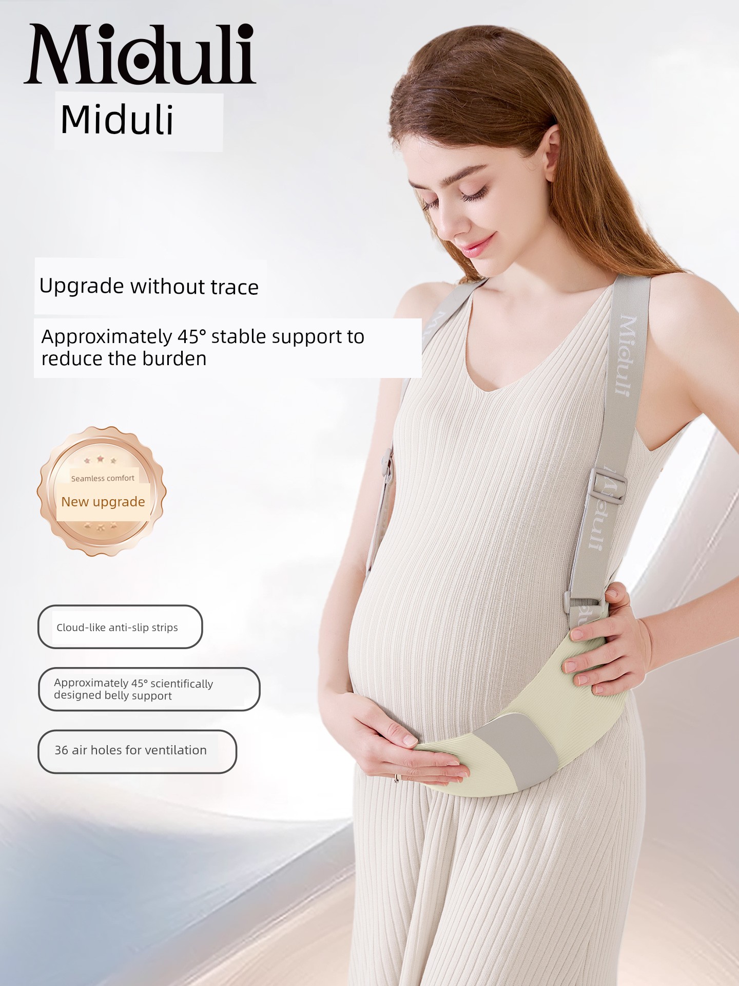 Miduilituo Abdominal Belt for Pregnant Women, Suitable for Mid to Late Pregnancy, Autumn and Winter, Waist and Belly Support, Safety Belt, Back Support, Waist Support Device