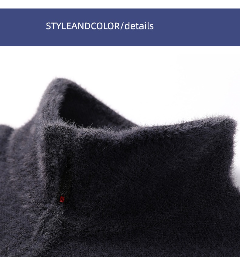 NGGGN Medium and long term Imitation mink hair stand collar man Sweater