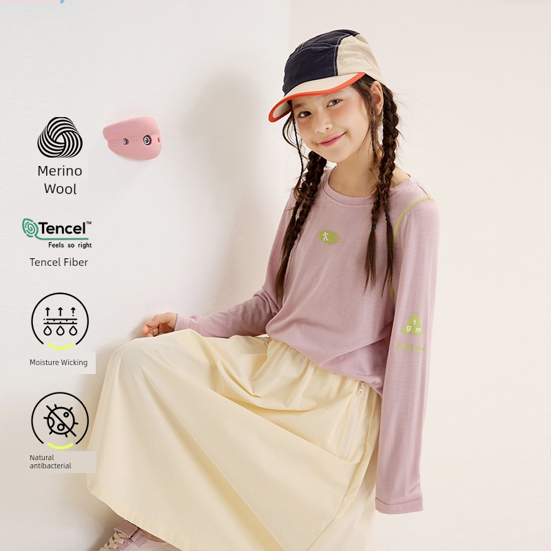 Merino Wool [Moisture-Absorbing and Quick-Drying] Kidsren's Long-Sleeved T-Shirt Girls' Quick-Drying Clothing Boys' 2026 Autumn New Style — 8