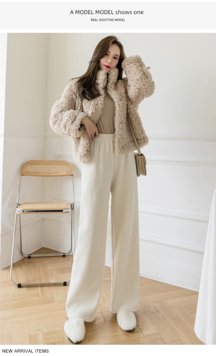 chenille  winter leisure time Women's wear fashion High waist sweatpants