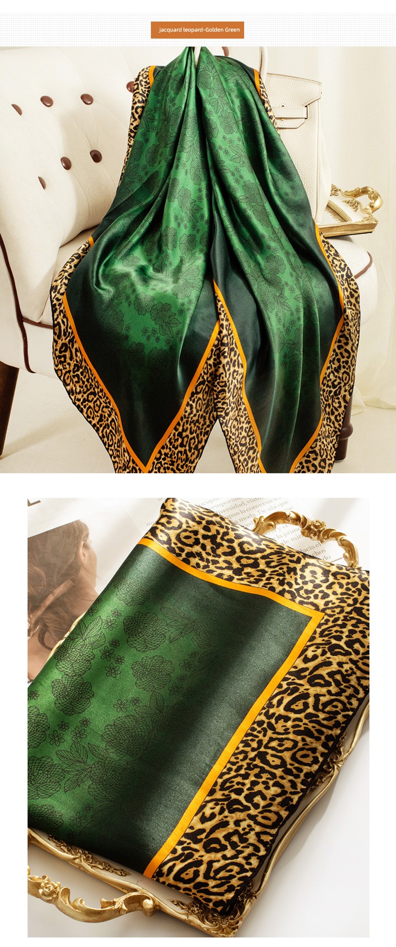 new pattern winter Foreign style blackish green female To Mom Large square towel