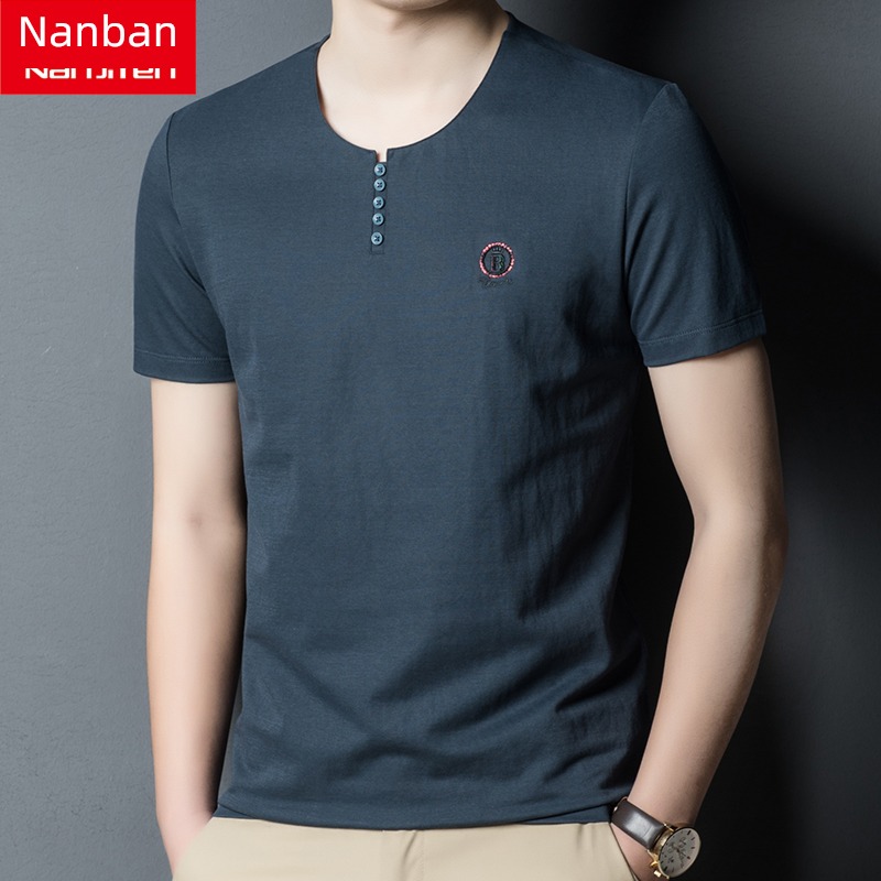NGGGN man Chinese style Half sleeve Solid color flax