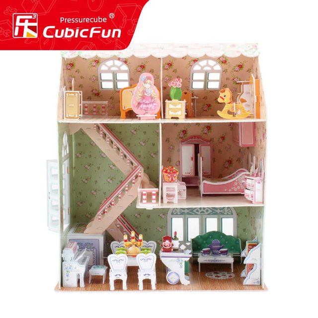 diy手工小屋乐立方3d立体拼图别墅小房子拼装模型女孩玩具礼物