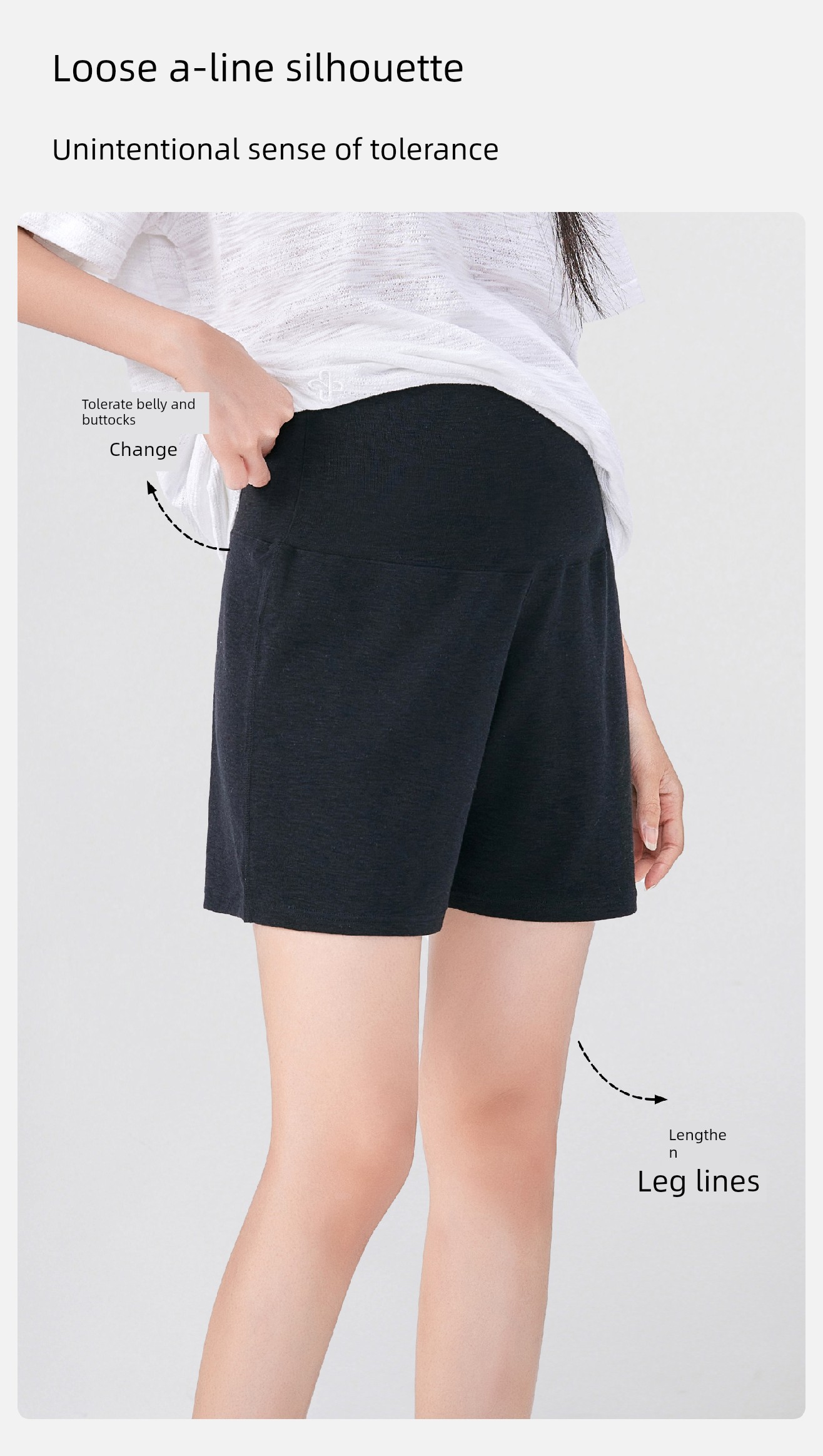 Yeehoo Maternity Shorts, Summer Thin Style, Stretchy, Suitable for Early, Mid, and Late Pregnancy, Casual Versatile Maternity Shorts — 5