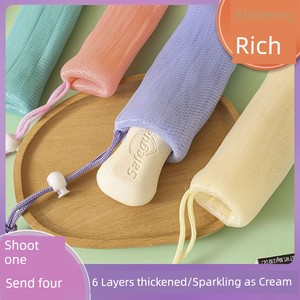 [6 layers of thickened] soap foaming net thickened manual foaming net washing soap facial cleanser foaming net bag
