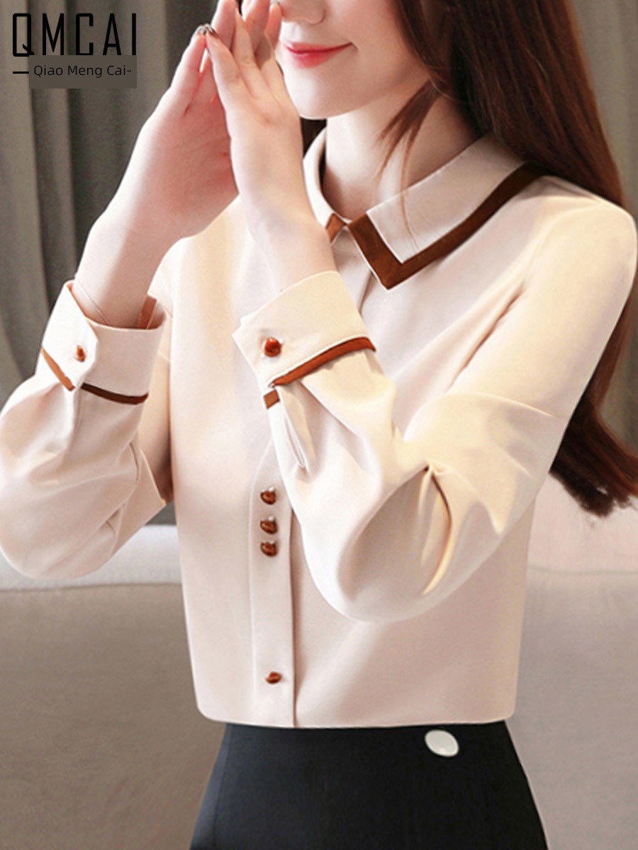 Minority Foreign style Wear Long sleeve Put on your clothes Chiffon shirt