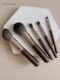 Portable 5-pin wool makeup brush set small animal blush brush super soft makeup tool storage bag