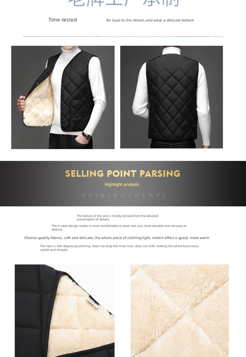 thickening Autumn and winter keep warm Down cotton Self-cultivation Sleeveless Vest