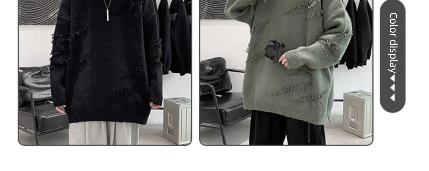 Advanced sense easy American style street Minority Round neck sweater