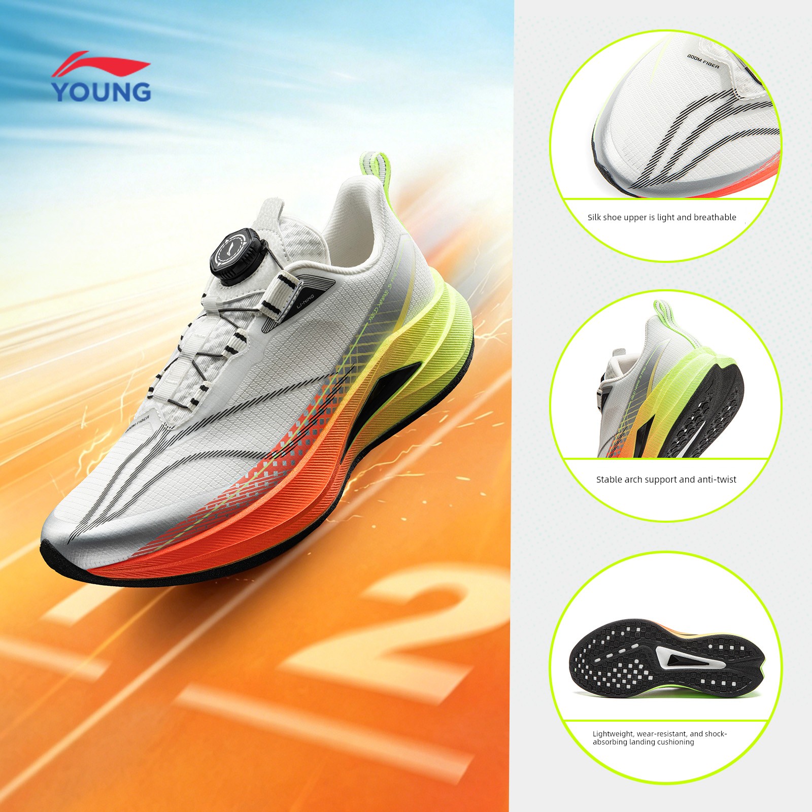 Li Ning Children's Red Rabbit 9Pro Young Professional Sports Shoes for Men and Women 2026 New Spring and Autumn Youth Running Shoes — 2