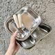 Food grade 316 stainless steel children's meal tray kindergarten home baby stainless steel meal tray anti-fall multi-grid lunch box