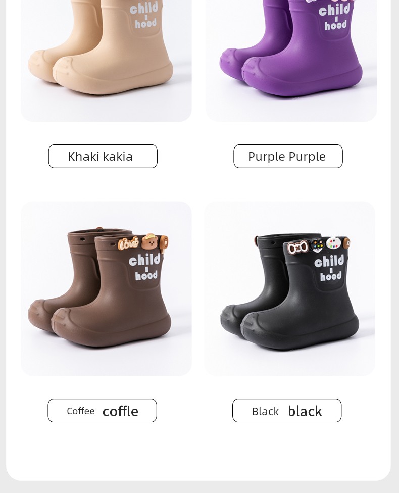 Children's Rain Boots for Girls 2026 New Model Baby Rain Boots for Girls 2 Years Old Special for Kids Going to School Waterproof Non-Slip Water Shoes — 25