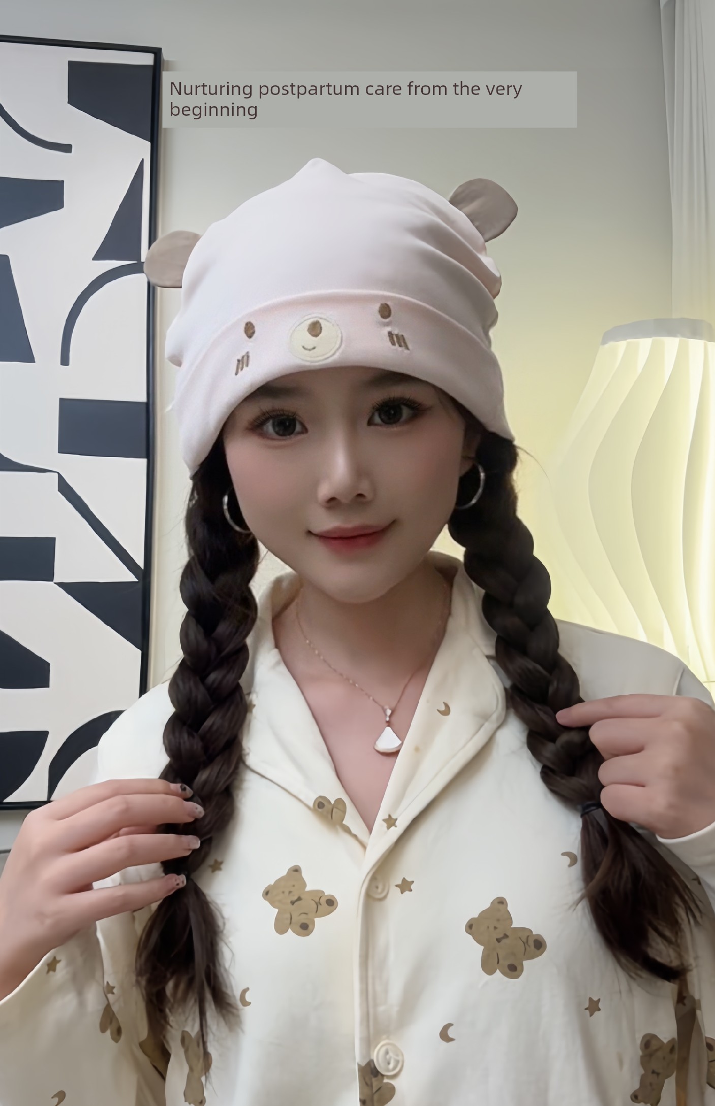 Postpartum Hat Made of Pure Cotton for Spring and Autumn, Windproof Hat for Pregnant Women, Thin Summer Style with Headband, Sweat-Absorbent Hat for — 1