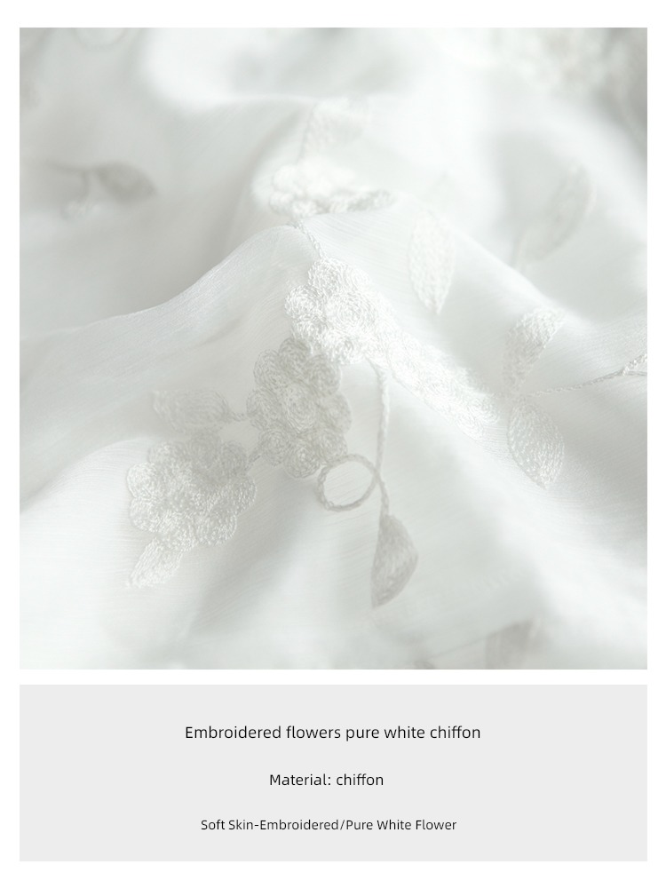 Light luxury Celebrity Scheming Embroidery Chiffon Autumn clothes Dress