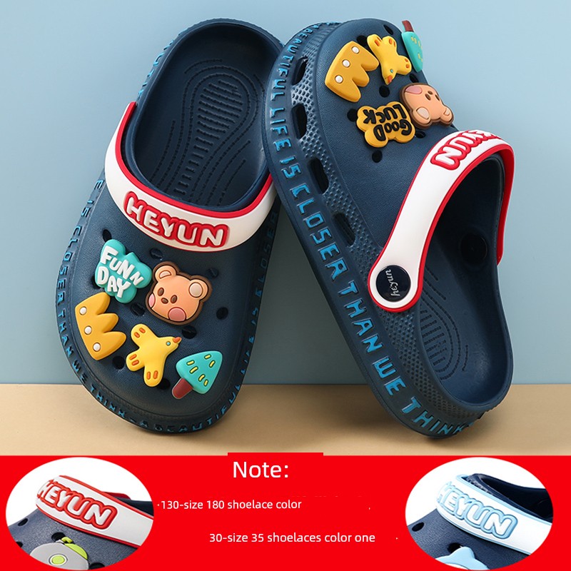 Boys Sandals Children's Hole Shoes Outdoor Non-Slip Bear Girls' Slippers Child Baby Closed Toe Summer Children's — 7
