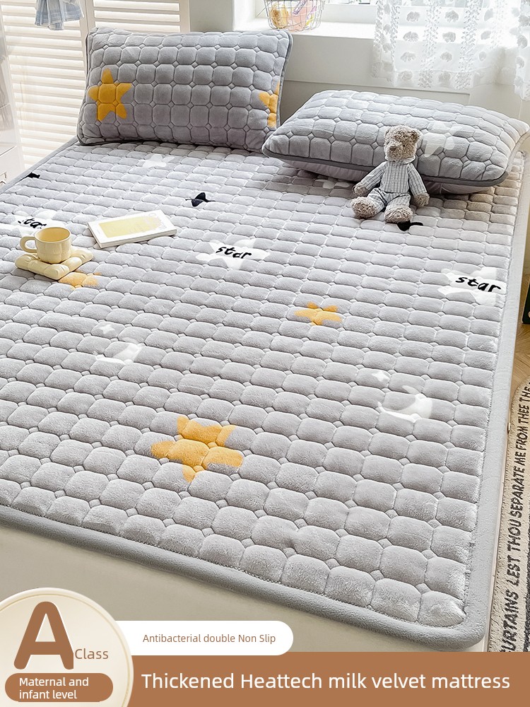 Milk Coral Fleece Mattress Mattress Mattress Bottom Cushion Dormitory Students Single Blanket Bed Sheets Winter