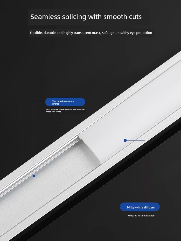 Led Linear Light Surface-Mounted Linear Light Embedded Light Channel Aluminum Channel Double-Layer Ceiling Linear Light Strip Light Strip Slot