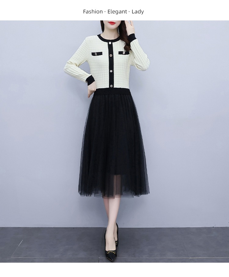 Little fragrance ma'am Autumn and winter Show thin sweater Fake two