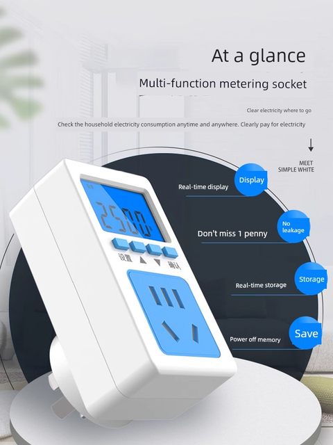 Air conditioner power meter socket power consumption monitoring display power consumption tester electricity bill meter power meter