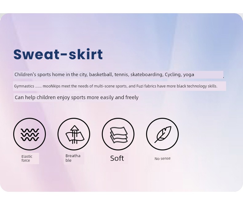Moonkids Girls' Tennis Suit Sports Quick-Drying Clothes Pleated Summer Girls' Kidsren's Pants and Skirts Badminton Clothes — 3